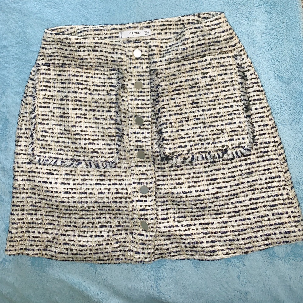 Mango Suit Buttoned Mini Skirt